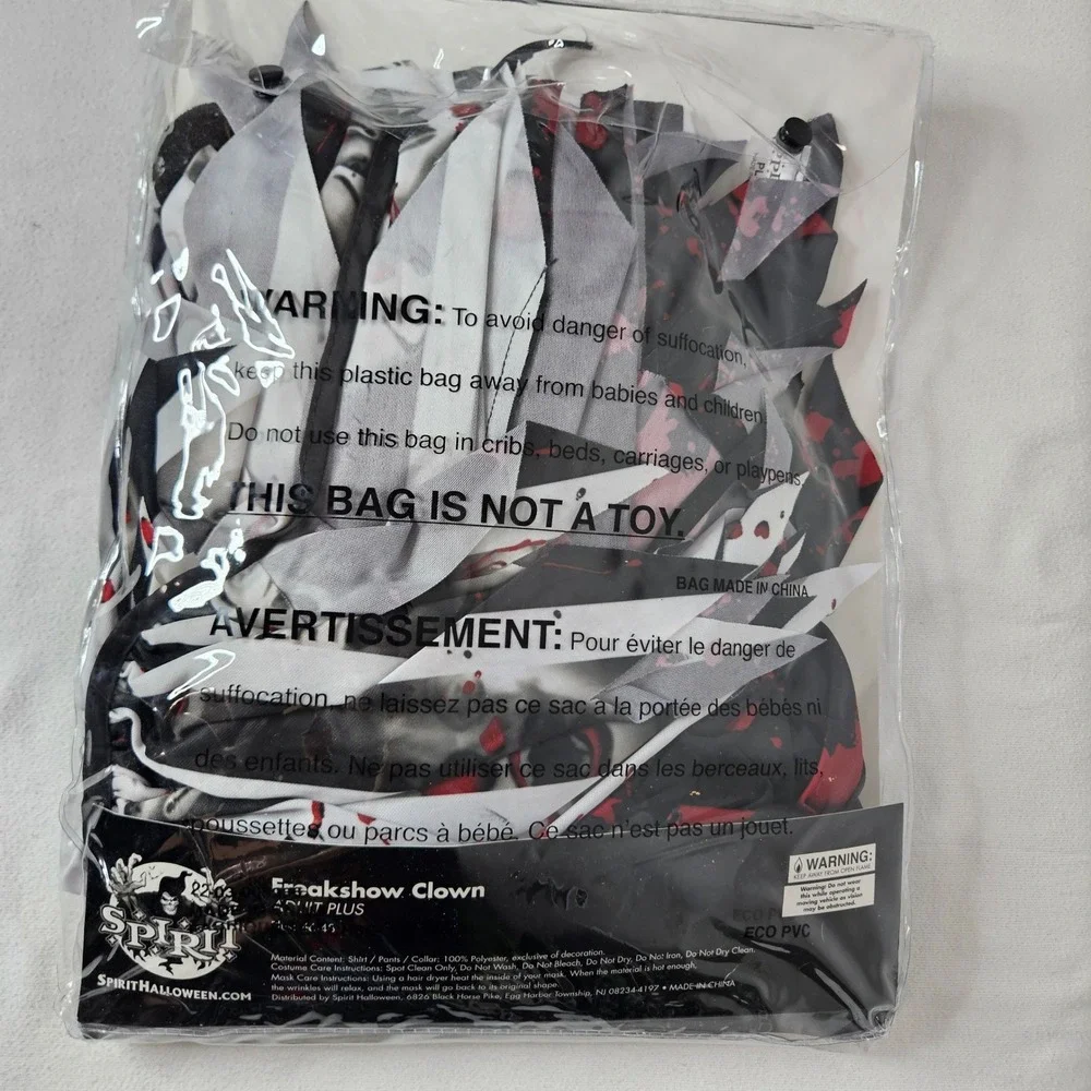 Spirit Halloween Freakshow Clown Plus Size Costume Set Shirt Pants Incomplete - Picture 2 of 2